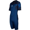 image:imageAQUALUNG Mens Hydroflex 3mm Shorty Wetsuit  Durable Flexible Neoprene Zippered Short Sleeve Suit for Warm Water Snorkeling amp Scuba DivingNavy Print Blue