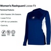 image:imageAqualung Womens Loose Fit Long Sleeve Diving Rashguard  QuickDry Stretch UPF 40 Sun Protection Water Sports Swim ShirtNavy BlueWhite