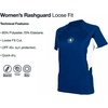 image:imageAqualung Womens Loose Fit Short Sleeve Diving Rashguard  QuickDry Stretch UPF 40 Sun Protection Water Sports Swim ShirtNavy BlueWhite