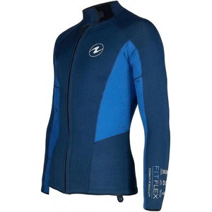 image:imageAqua Lung Mens FitFlex Dive 3mm Jacket  Durable Lightweight SuperStretch Neoprene Zip Top with Embossed Panel TechnologyNavy Royal