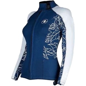 image:imageAqua Lung Womens FitFlex Dive 3mm Jacket  Durable Lightweight SuperStretch Neoprene Zip Top wEmbossed Panel TechnologyNavy Ivory