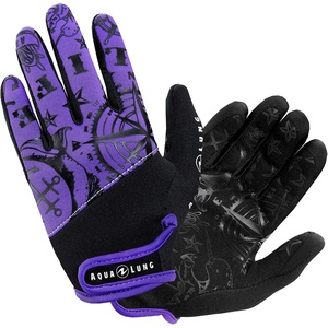 image:imageAqualung Womens Admiral III Gloves  2mm Neoprene Ergonomic Full Finger Diving Gloves with PolySuede Palm amp Adjustable Wrist Closure for Warm Water Scuba DivingBlackTwilight