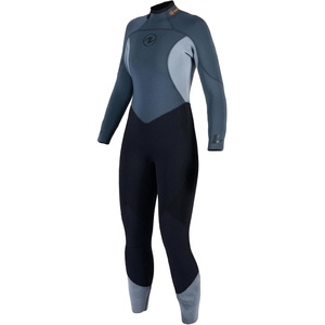 image:imageAqualung Womens Aquaflex Dive Wetsuit  4Way Stretch Neoprene Full Suit wSemiDry Back Zipper amp Powertex Knee ProtectionBlack  Gray