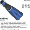 image:imageAqualung Amika Dive Fins  Lightweight OpenHeel Travel Snorkeling Fins  PivotFlex Technology Vented DualComposite Blade Adjustable Straps Large Pull Loops Textured Traction PadsBlueBlack