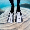 image:imageAqualung Amika Dive Fins  Lightweight OpenHeel Travel Snorkeling Fins  PivotFlex Technology Vented DualComposite Blade Adjustable Straps Large Pull Loops Textured Traction PadsArctic WhiteBlack