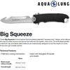 image:imageAqualung Big Squeeze Blunt Tip Dive Knife  95 Saltwater Resistant Marine Alloy Rescue MultiTool with 43 Blade Squeeze Lock Sheath amp BCD Mountable  Scuba amp Snorkeling Safety Gear