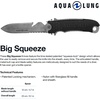 image:imageAqualung Big Squeeze Spear Tip Dive Knife  91 Saltwater Resistant Marine Alloy Rescue MultiTool with 47 Blade Squeeze Lock Sheath amp BCD Mountable  Scuba amp Snorkeling Utility Safety Gear