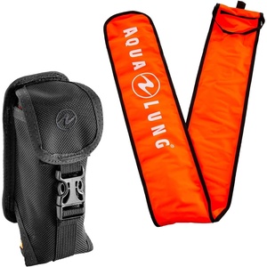 image:imageAqualung Dive Pocket Accessory for BCD  Durable Nylon Easy Attachment Compact Utility Design Storage Pouch withwithout Surface Marker BuoyWith Deco Buoy
