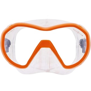 image:imageAqualung Plazma Dive Mask  Lightweight LowVolume Frameless Silicone Panoramic Underwater Diving Mask with Pressure Reduction Zones Quick Fit Buckles amp Advanced Fit TechnologyOrange  Transparent