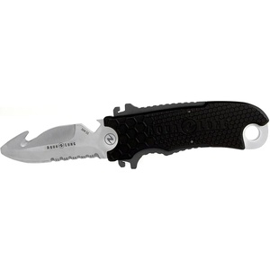 image:imageAqualung Small Squeeze Lock Blunt Tip Diving Knife  Compact 35 Stainless Steel Blade Serrated Edge QuickRelease Sheath Retention Lock Line Cutter  Underwater Utility Knife for Scuba Diving