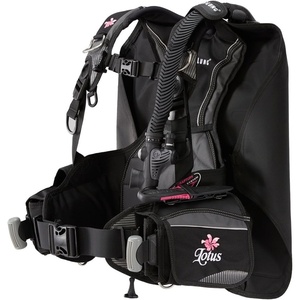 image:imageAqualung Womens Lotus Dive BCD  Back Inflation Weight Integrated Scuba Diving Buoyancy Compensator with Wrapture Harness and SureLock II ReleaseBlackCharcoalPink